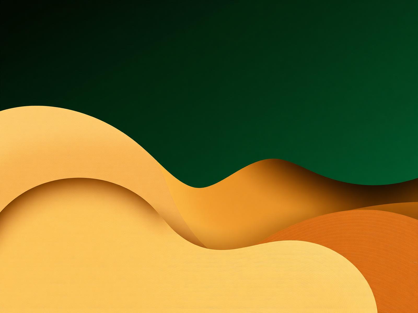 Abstract organic composition in forest green and warm beige